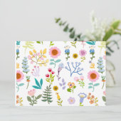 bloemrijke zomer botanische achtergrond verpakking kaart (Staand voorkant)