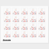 Bloemrijke Zomer Vlinder Baby Shower Vierkante Sticker (Vel)