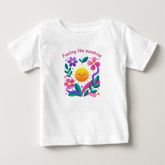 Bloemrijke Zon Kids T-Shirt (Voorkant)