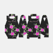 bloemrijke zwart en roze gast gunst box bedankdoosjes (Uitgevouwen)