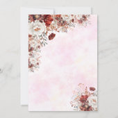 Bloemrijke zwarte bruid waterverf bruiloft kaart (Achterkant)