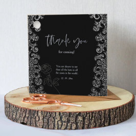 Bloemrijke Zwarte Gotische Meisjesuitgaansfeest Bedankjes Labels