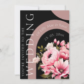 Bloemrijke Zwarte Roze Boog Donkere Esthetische Br Kaart (Voorkant)