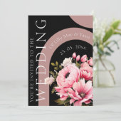 Bloemrijke Zwarte Roze Boog Donkere Esthetische Br Kaart (Staand voorkant)