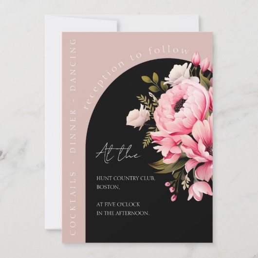 Bloemrijke Zwarte Roze Boog Donkere Esthetische Br Kaart (Achterkant)