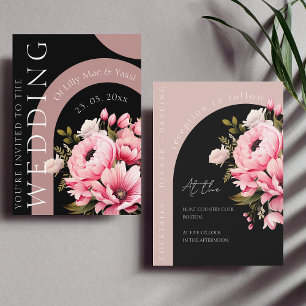 Bloemrijke Zwarte Roze Boog Donkere Esthetische Br Kaart
