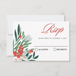 Bloemrode kers RSVP kaartje