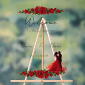 Bloemrood acryl Verloving teken Acryl Bord (Neutraal)