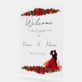 Bloemrood acryl Verloving teken Acryl Bord (Hoek)