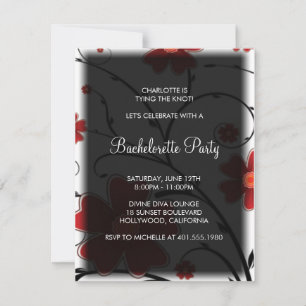 bloemrood; bachelorette kaart