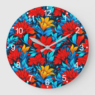 Bloemrood gele bloemen Patroon-13075 Grote Klok