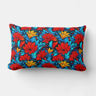 Bloemrood gele bloemen Patroon-13075 Kussen