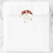 Bloemrood goud tiara vlinder quinceañera ronde sticker (Tas)