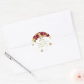 Bloemrood goud tiara vlinder quinceañera ronde sticker (Envelop)