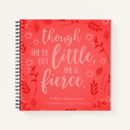 Bloemrood Klein maar fel William Shakespeare Notitieboek (Voorkant)
