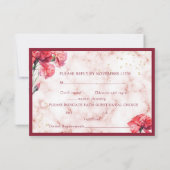 Bloemrood Marmeren Script Huwelijksreactie Kaarten RSVP Kaartje (Achterkant)