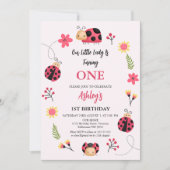 Bloemrood Roze Onze kleine lieveheersbeestje 1e ve Kaart (Voorkant)