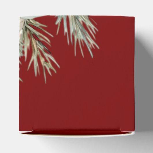 Bloemrood Wit Kerst Roos bruiloft Bedankdoosjes (Bovenkant)