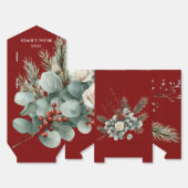 Bloemrood Wit Kerst Roos Vrijgezellenfeest Bedankdoosjes (Ongevouwen)