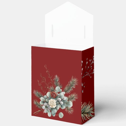 Bloemrood Wit Kerst Roos Vrijgezellenfeest Bedankdoosjes (Open)