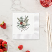 Bloemrood Wit Kerst Rozen bruiloft Servet (Insitu)