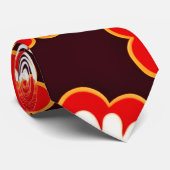  bloemrood wit mozaïekpatroon stropdas (Opgerold)