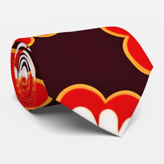 bloemrood wit mozaïekpatroon stropdas (Opgerold)