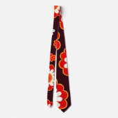  bloemrood wit mozaïekpatroon stropdas (Achterkant)