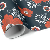 Bloemrood zwart inpakpapier (Rol Hoek)