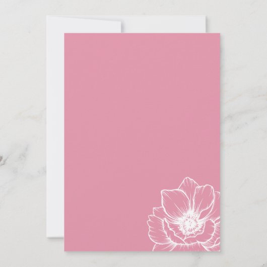 Bloemroze 30e verjaardag kaart (Achterkant)