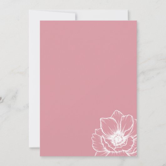 Bloemroze 80ste verjaardag kaart (Achterkant)