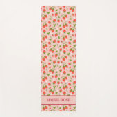 Bloemroze Aardbeienpatroon Gepersonaliseerde Kinde Yogamat (Voorkant)