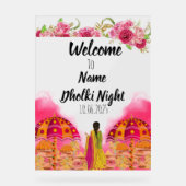 Bloemroze acryl Dholki nachtteken Acryl Bord (Voorkant)