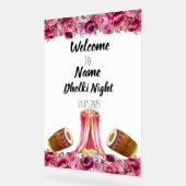 Bloemroze acryl Dholki nachtteken Bord (Hoek)