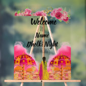 Bloemroze acryl Dholki nachtteken Bord (Neutraal)