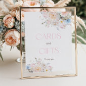 Bloemroze Baby shower Kaarten en geschenken Poster