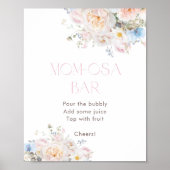Bloemroze Baby shower Momosa Bar Poster (Voorkant)