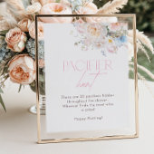 Bloemroze Baby shower Spel Pacifier Hunt Poster