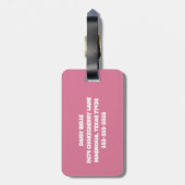 Bloemroze Bagagelabel (Achterkant verticaal)