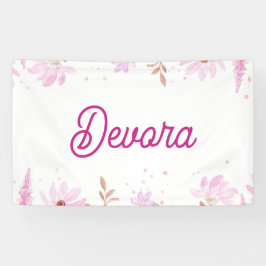 Bloemroze bas mitzva party banner