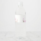 Bloemroze bas mitzva servet met naam waterfles etiket (Achterkant)