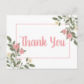 Bloemroze Bedankt Bruidsbloem Botanisch Briefkaart (Voorkant)