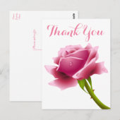 Bloemroze Bedankt Roos Flowers Briefkaart (Voorkant / Achterkant)