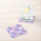Bloemroze Blauw Violette Bloemen Patroon-36841 Kartonnen Onderzetters (Insitu)