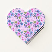 Bloemroze Blauw Violette Bloemen Patroon-36841 Notitieboek (Achterkant)