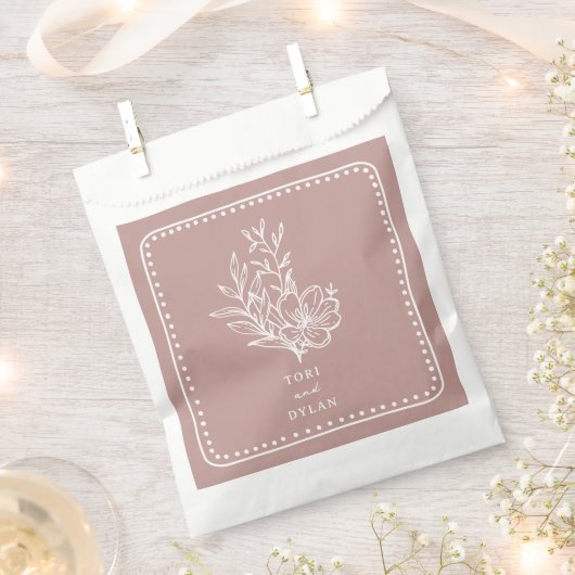 Bloemroze boeket bruiloft bedankzakje (Geknipt)