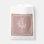 Bloemroze boeket bruiloft bedankzakje (Voorkant)
