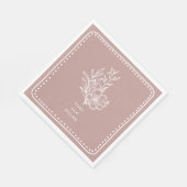 Bloemroze boeket bruiloft servet (Hoek)