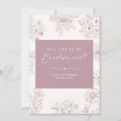 Bloemroze bruidsmeisje voorstel Kaart (Voorkant)