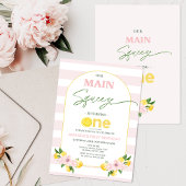 Bloemroze citroen Main Squeeze 1e verjaardag Kaart